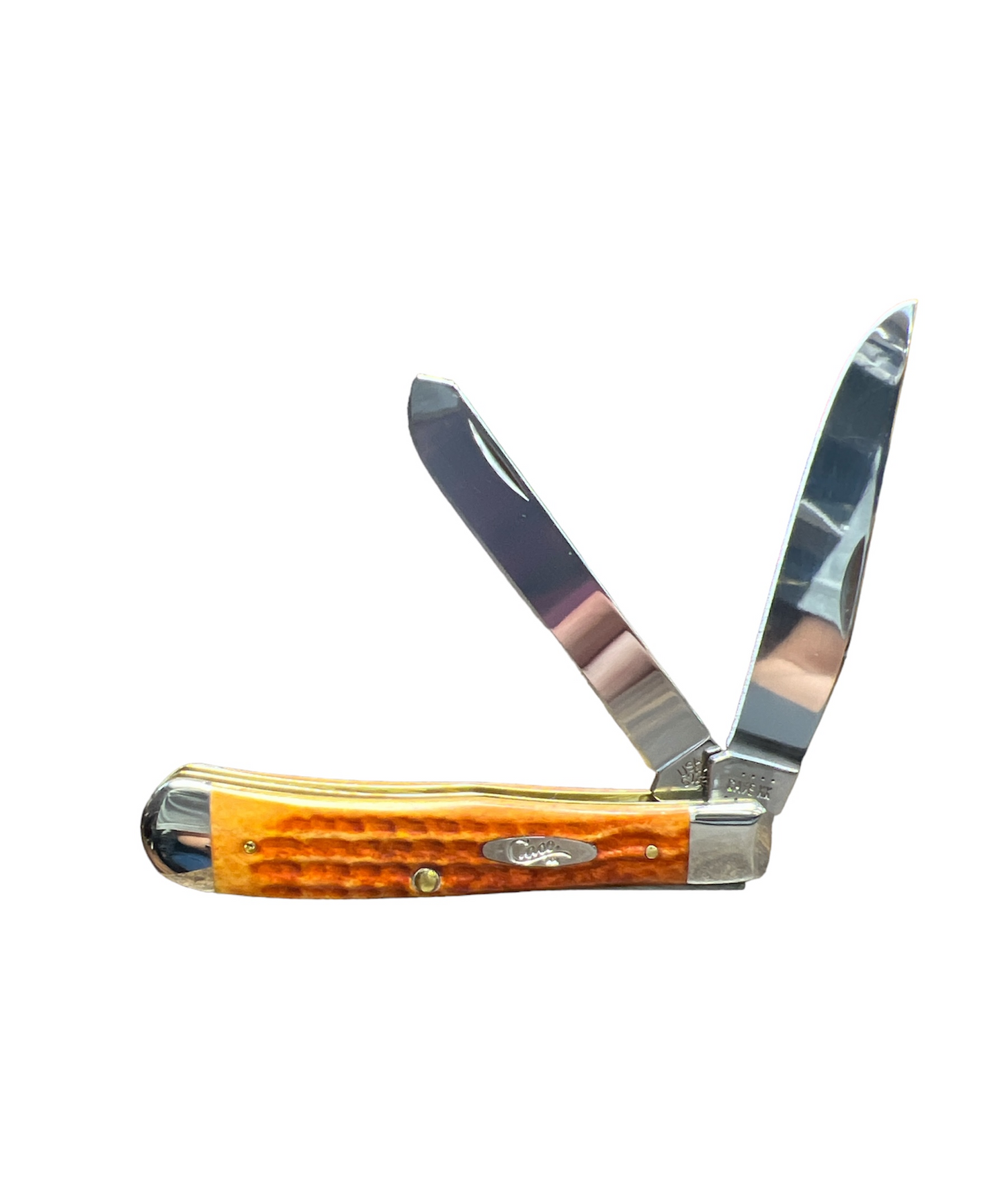 CASE 07401 Pocket Worn Harvest Orange Bone Corn Cob Jig Trapper