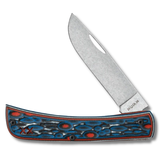 Case 66390 - Sonic Blast W/ Current Red G-10 Fossil Jig XR Sod Buster JR
