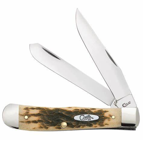 CASE 00163 Amber Bone Peach Seed Jig Trapper