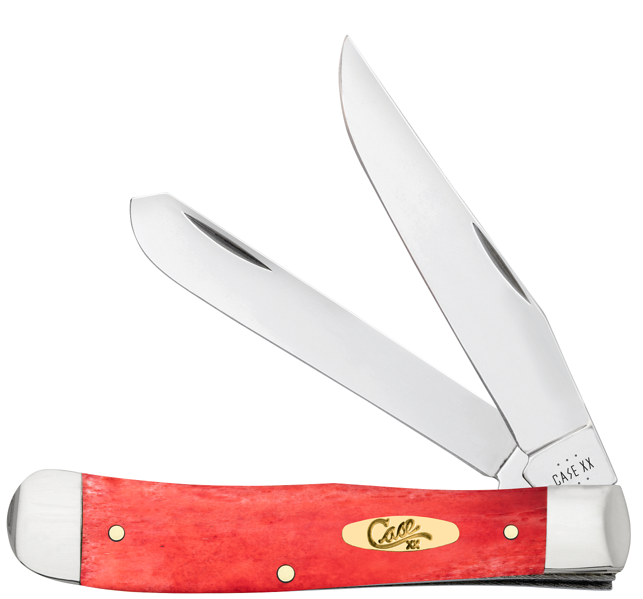CASE 10760 Dark Red Bone Smooth Trapper Pinched Bolsters