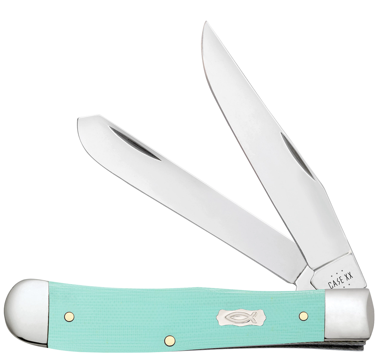 CASE 18100 Seafoam Green G-10 Smooth Trapper