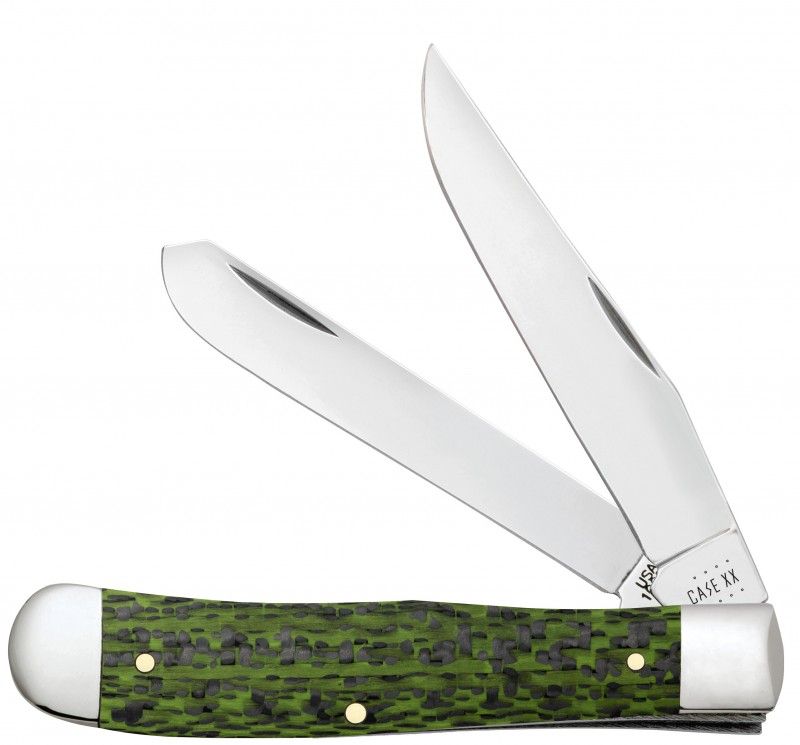 CASE 50710 Green & Black Carbon Fiber/G-10 Weave Smooth Trapper