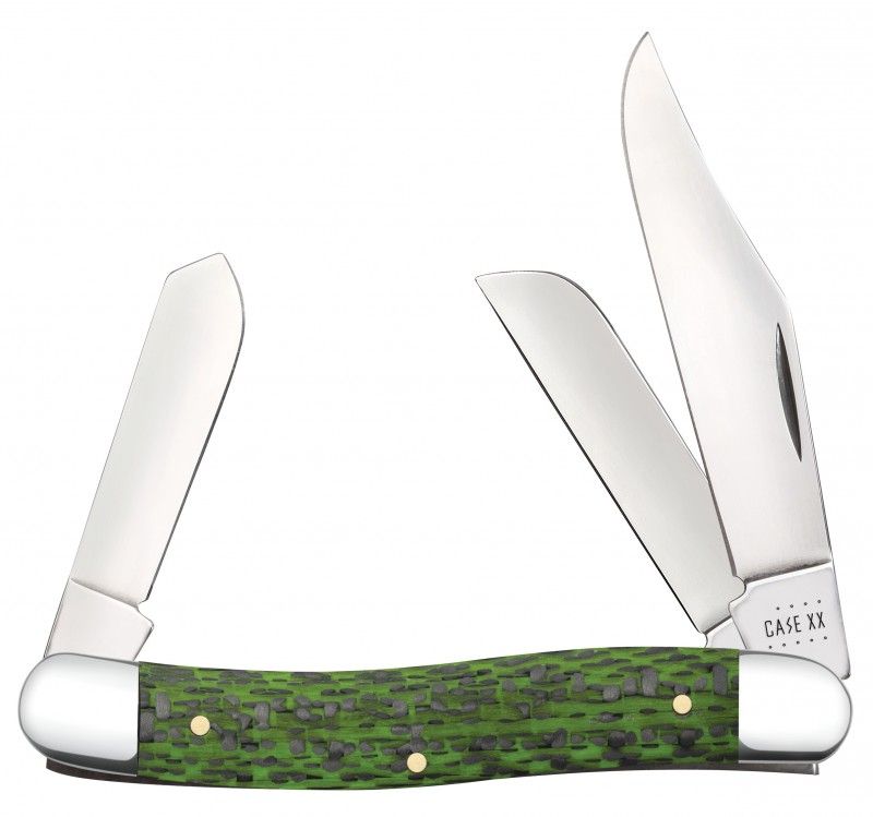 CASE 50712 Green & Black Carbon Fiber/G-10 Weave Smooth Stockman