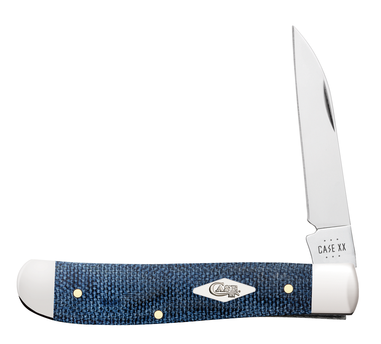 CASE 60511 Blue Denim Canvas Laminate Smooth Mini Trapper