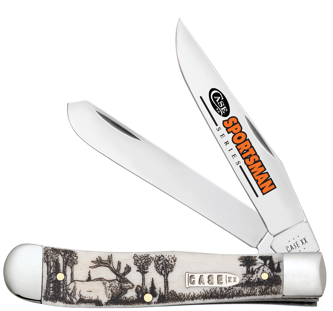 CASE 81222 Sportsman Series Elk Natural Bone Smooth Trapper