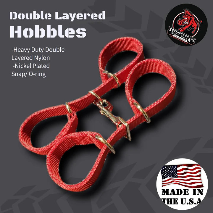 JT Tough-1 Flat Nylon Horse Hobbles - 1.5" Wide With Nickel Hardware