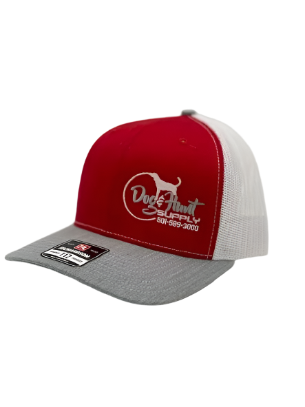 Dog and Hunt Gray & Red w/ White Mesh Hat