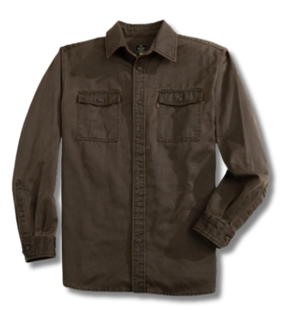 Heybo Keel Antique Cotton Button Down: Brown