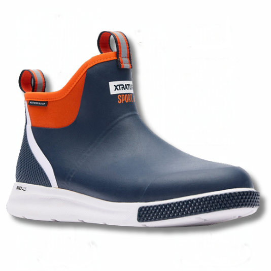 Xtratuf Men's Tailgate Ankle Deck Boot Sport - Blue/Orange