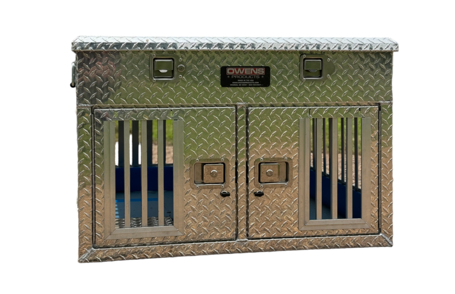 OWENS 55011 HUNTER SERIES DOUBLE COMPARTMENT WITH TOP STORAGE / 38 W X 45 D X 26 H / ALL SEASONS VENTS / DIAMOND TREAD ALUMINUM / OWENS PRODUCTS