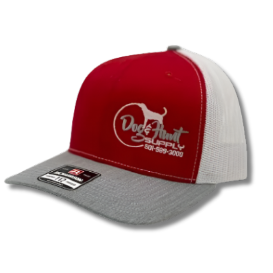 Dog and Hunt Gray & Red w/ White Mesh Hat