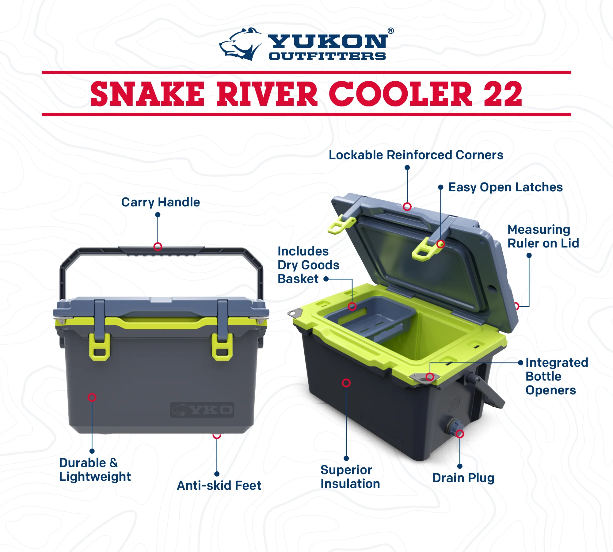Dog and Hunt 22qt Snake River Lightweight Hard Cooler